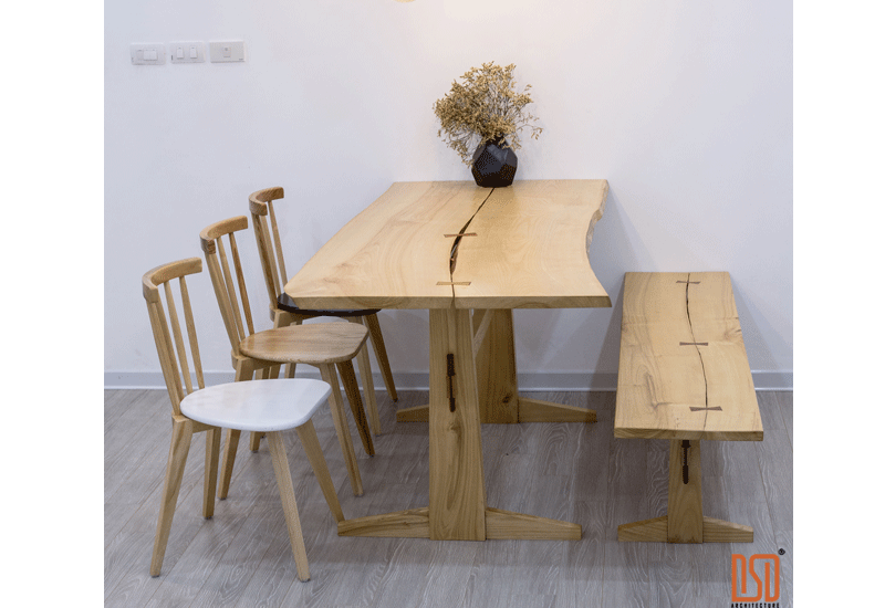 DF04.2 - BÀN ĂN GỖ SỒI DECOR